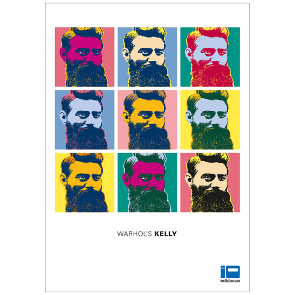 ANDY WARHOL INSPIRED POP ART NED KELLY ORIGINAL TRIBUTE 'WARHOL'S KELLY' FULL COLOUR POSTER